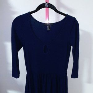 Navy Key Hole Dress